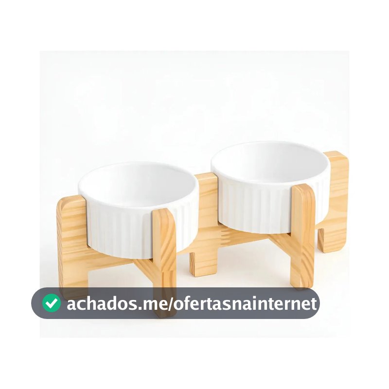 Bebedouro Duplo Elevado Gato Cachorro Ração E Água 320ml Cor Comedouro branco 0