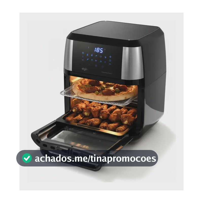 Fritadeira Air Fryer Forno Elétrico Digital Oven Fry 12 Litros Elgin Cor Preto