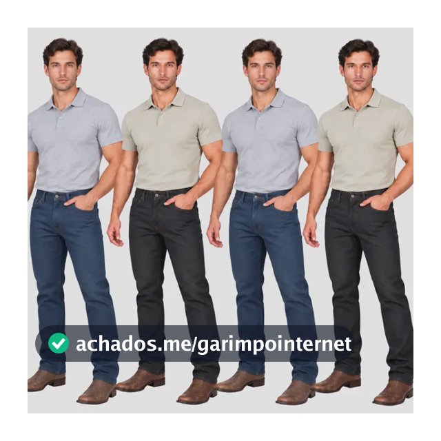 Kit 4 Calças Jeans Masculina Tradicional Corte Reto Básica