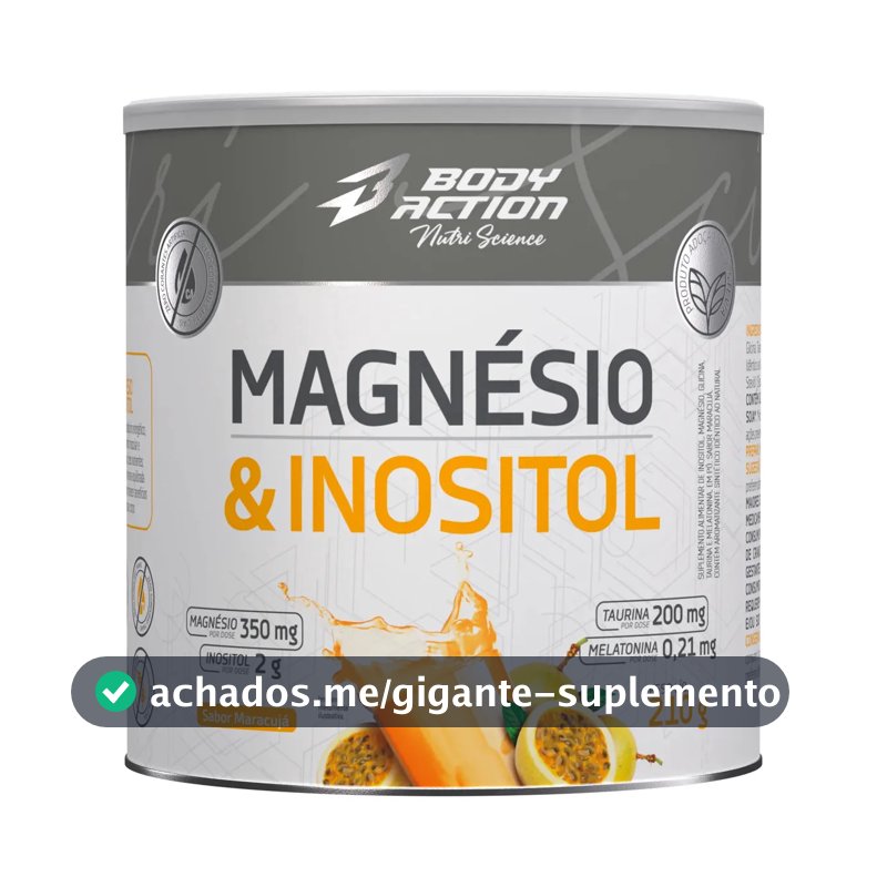 Mineral/Vitamina Bodyaction Nutri Science Magnésio E Inositol Taurina Melatonina 210g em pó sabor Maracujá x 210g