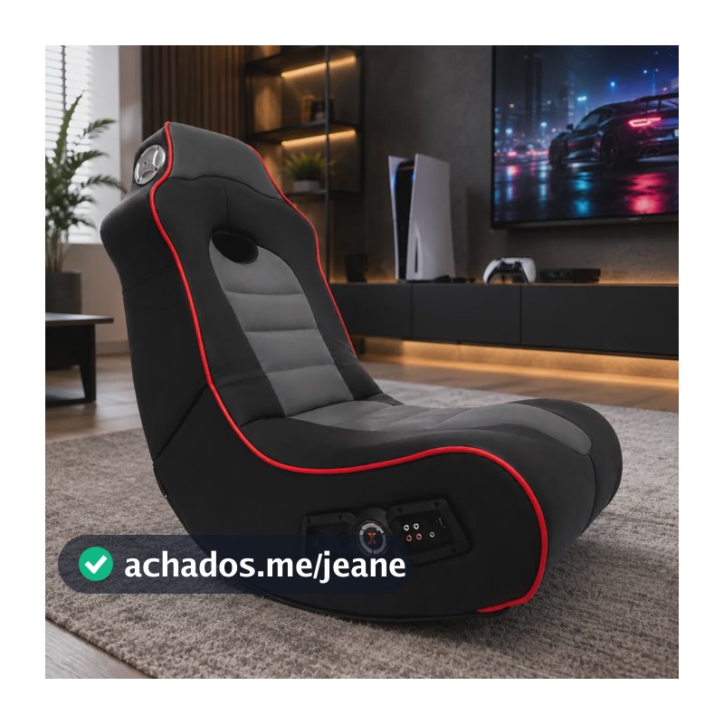 Cadeira Gamer Racing Com Alto-falantes E Subwoofer Integrado Vermelho Couro Sintético