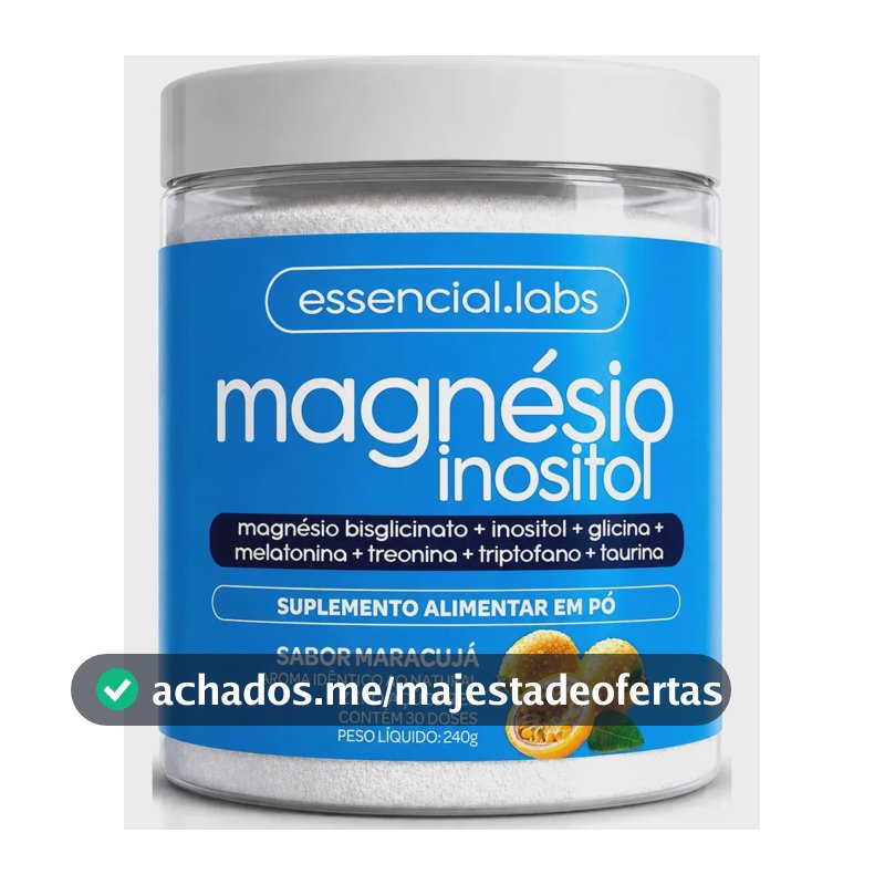 MAGNÉSIO INOSITOL - Fórmula Exclusiva com Magnésio Bisglicinato, Inositol, Glicina, Melatonina, Treonato, Triptofano e Taurina - 240g