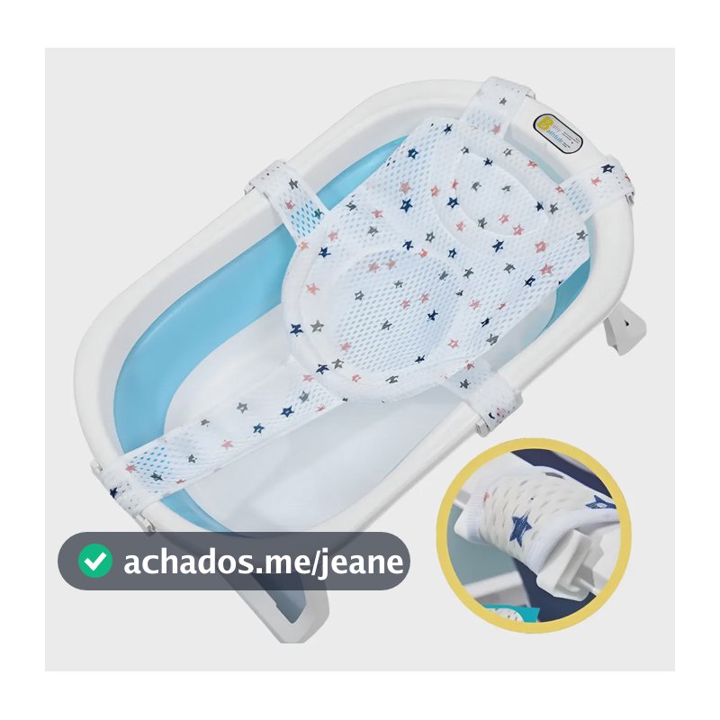 Rede Segurança Proteção Banheira Bebê Universal Apoio Banho Branco Estrelas