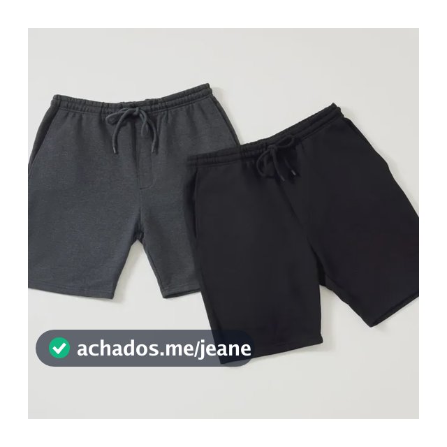 Kit Com 2 Bermudas Básicas Masculinas Em Moletom Hering