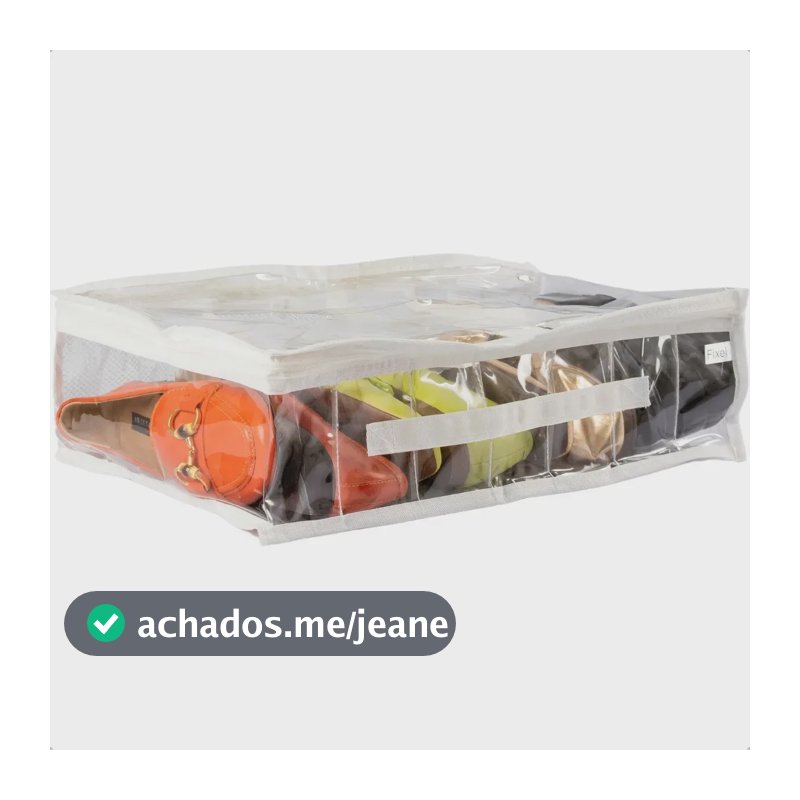 Colmeia Organizadora Fechada Sapato Chinelo Rasteirinha Roupas 30x45x12cm Zíper Branca