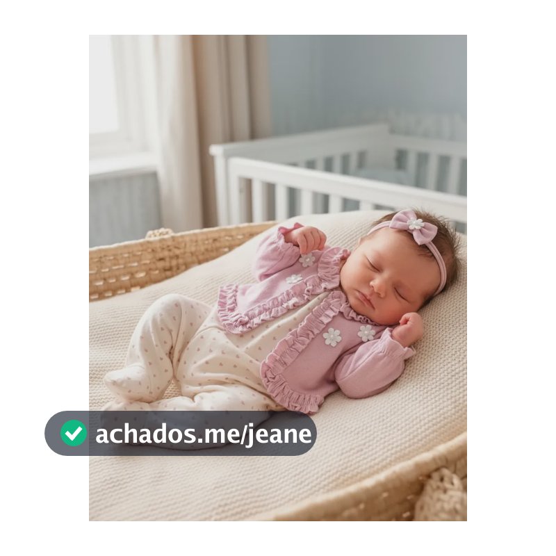 Macacão Bebê Manga Longa Kids Menina Florzinha Clarice Palha Lilás Liso Rn