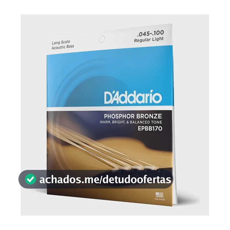 Encordoamento para Baixo Acústico D'Addario EPBB170, Calibre .045