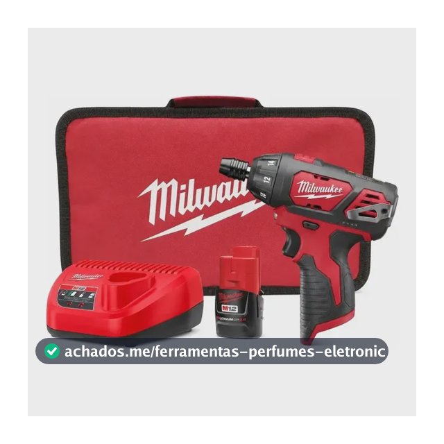 Kit Parafusadeira 1 / 4  - 12v - 2401 - 159n Milwaukee Vermelho 127/220v