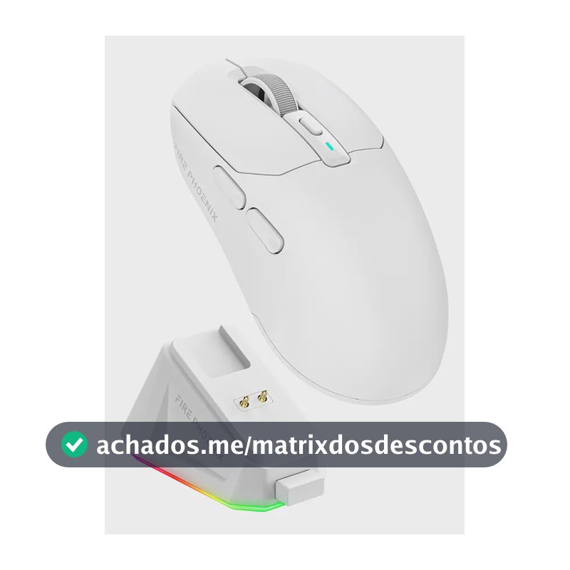 Mouse Gamer Sem Fio Fire Phoenix 24000dpi Paw3311 Bk-r3x Cor Branco