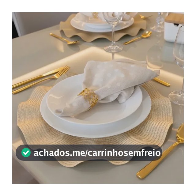 Jogo Americano 6 Peças Ondas Redondo Ondulado Premium Luxo