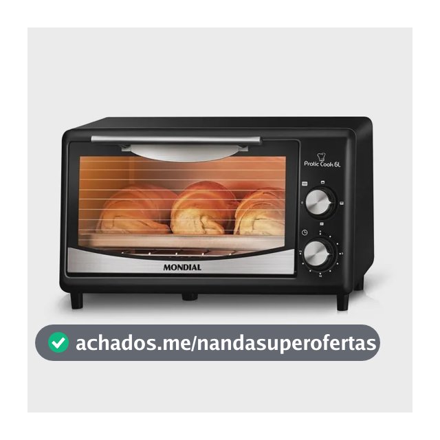 Forno de bancada elétrico Mondial Pratic Cook FR-09 6L preto/inox