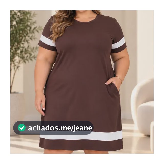 Vestido Feminino Plus Size Midi Soltinho Casual Estiloso