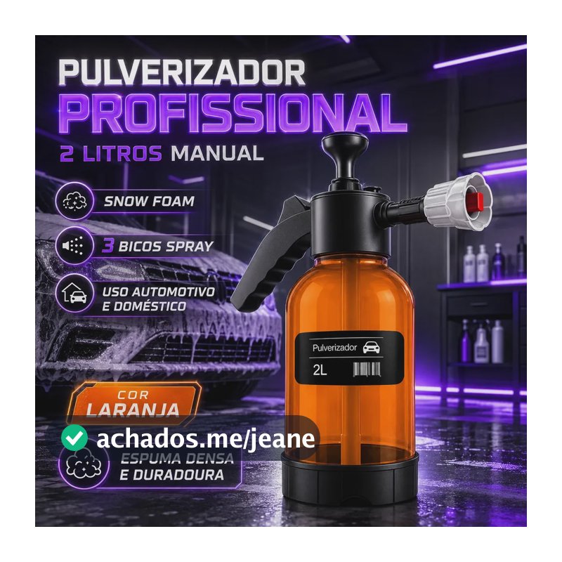 Pulverizador Manual 2L Blackone Espuma de Neve Alta Pressão Automotiva