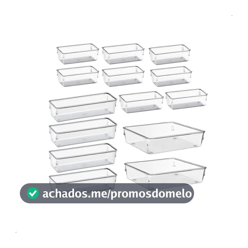 Kit Organizadores Com 14 Multiuso Gavetas Empilhavel