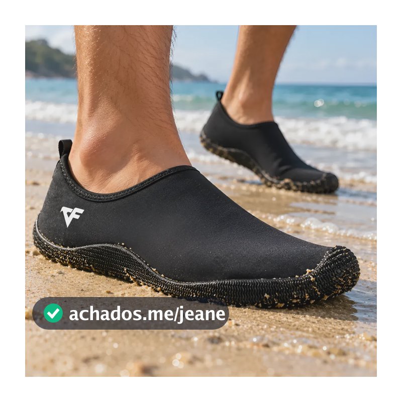 Sapatilha Aquática Beach Tennis Náutico Macio Antiderrapante Preto 37