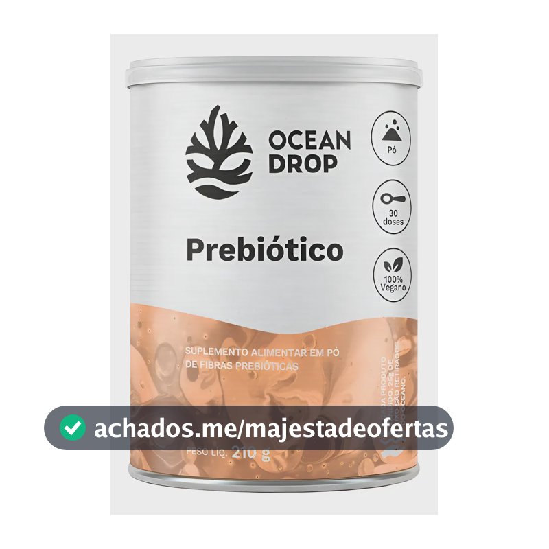 Prebiótico Ocean Drop Fibras Prebióticas Ágar Ágar Vegano Prebiotico 210g