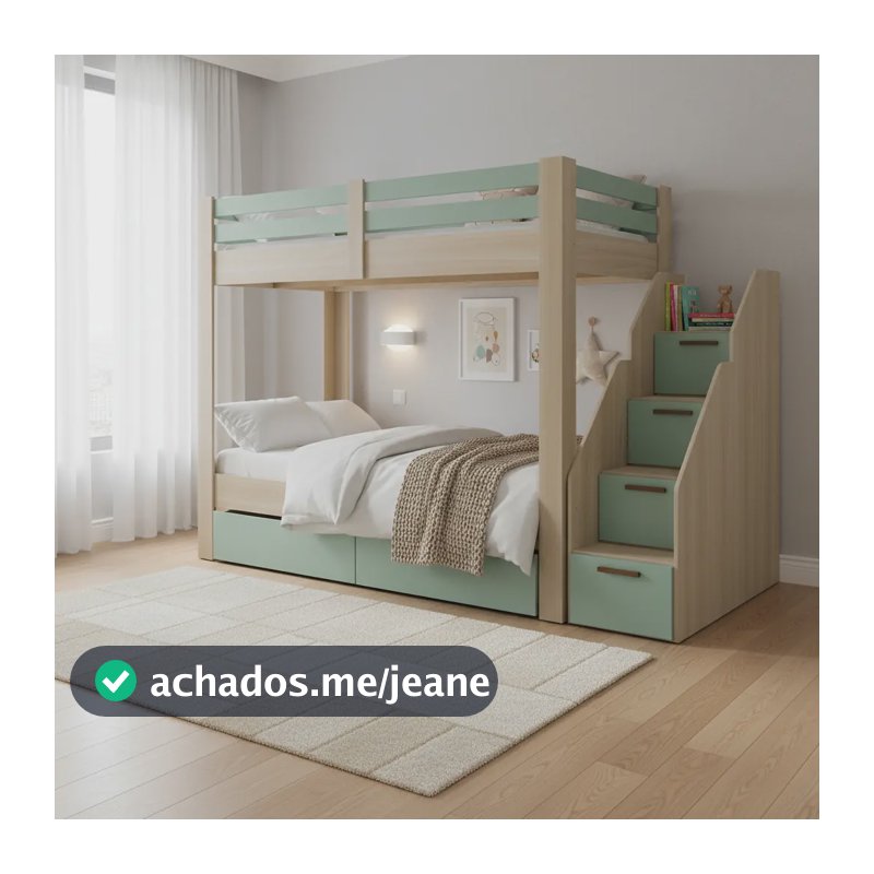 Beliche Infantil/juvenil 2 Gavetões Escada Com 4 Gavetas