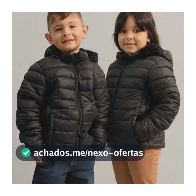 Jaqueta Menino Bobojaco Infantil Nylon Impermeável Forrada Preto Menino 16