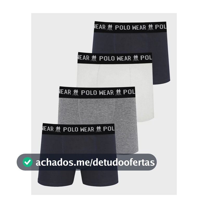 Kit 4 Cuecas Algodão Polo Wear Sortido Sortido Liso M