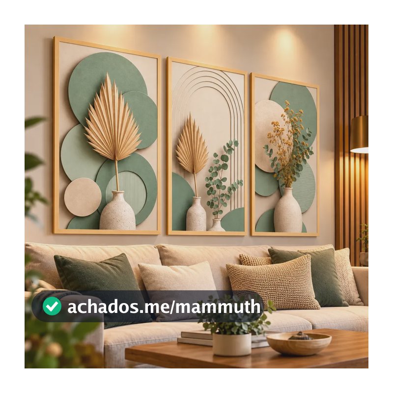 Quadro Decorativo Plantas Botânico Folhagem Ramos Carvalho Madeira