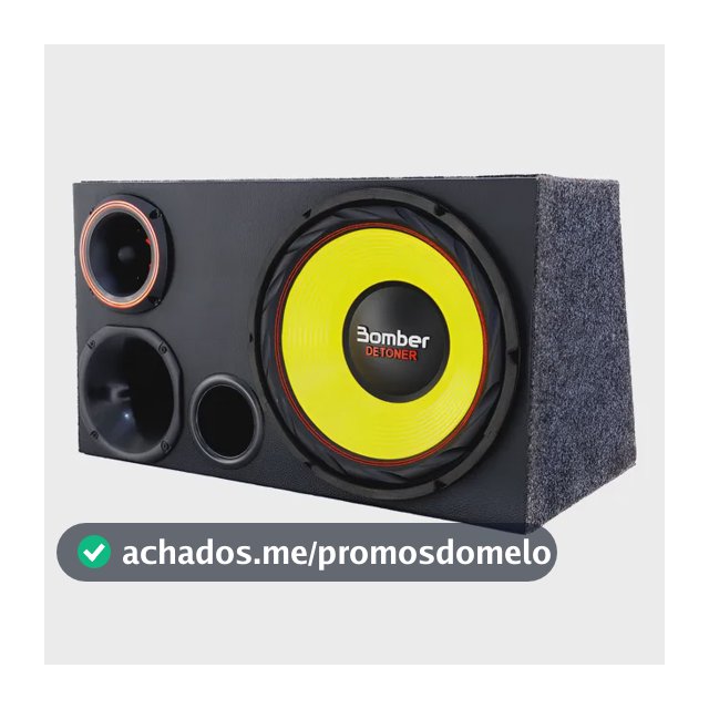 Caixa Trio Carro Som Automotivo Sub Bomber Detoner Amarelo