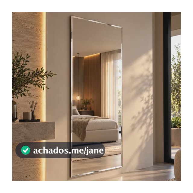 Espelho Mirano Paris 100x40cm Bisote Design Lapidado Moderno Suporte