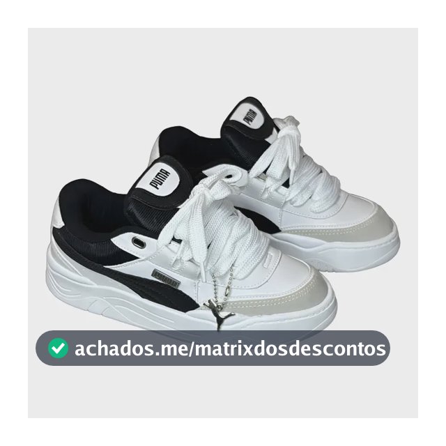 Tênis Puma Skt Padrão Original Masculino Feminino Conforto Branco Com Preto Liso 36 Br