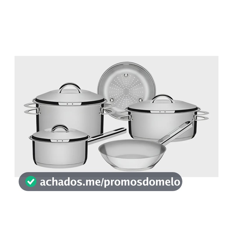 Jogo Panelas 5 Peças Aço Inox Fundo Triplo Solar 65510780 Tramontina