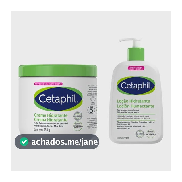 Kit Cetaphil: 1 Creme Hidratante Neutra 453g + 1 Loção Hidratante Neutra 473ml