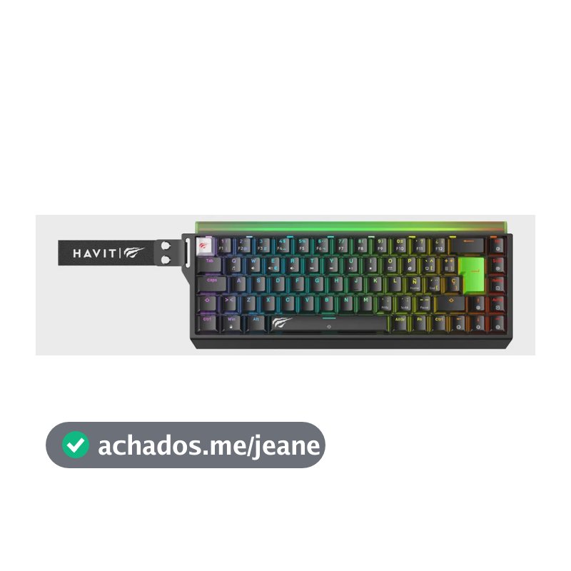 Teclado Magnético Gamer Havit KB921L Pro-SP 65% 69 Teclas Rapid Trigger 0,01mm 8000Hz RGB Hall Effect Com Fio USB-C Cor Preto