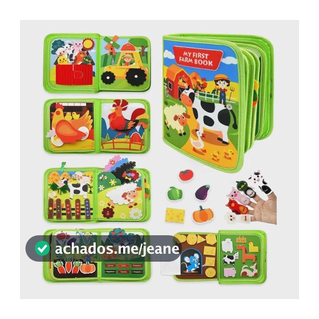 Livro Sensorial Feltro Montessori Fazenda