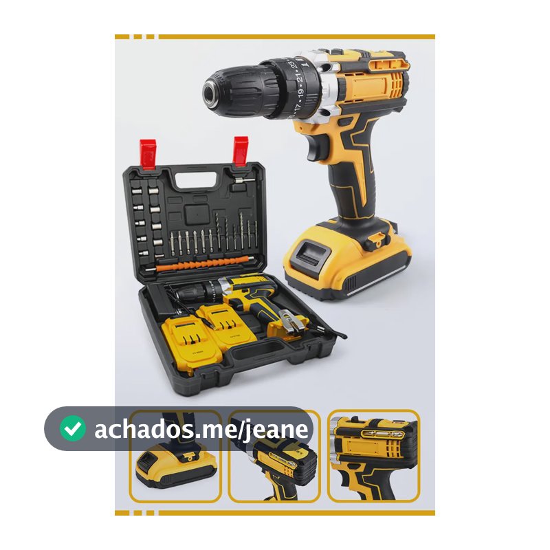 Furadeira Parafusadeira de 48V Mackie Ferramentas com 2 Baterias e Maleta