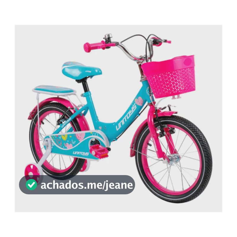 Bicicleta Passeio Aro 16 Para Crianças Unitoys Love Tiffany Com Cesta
