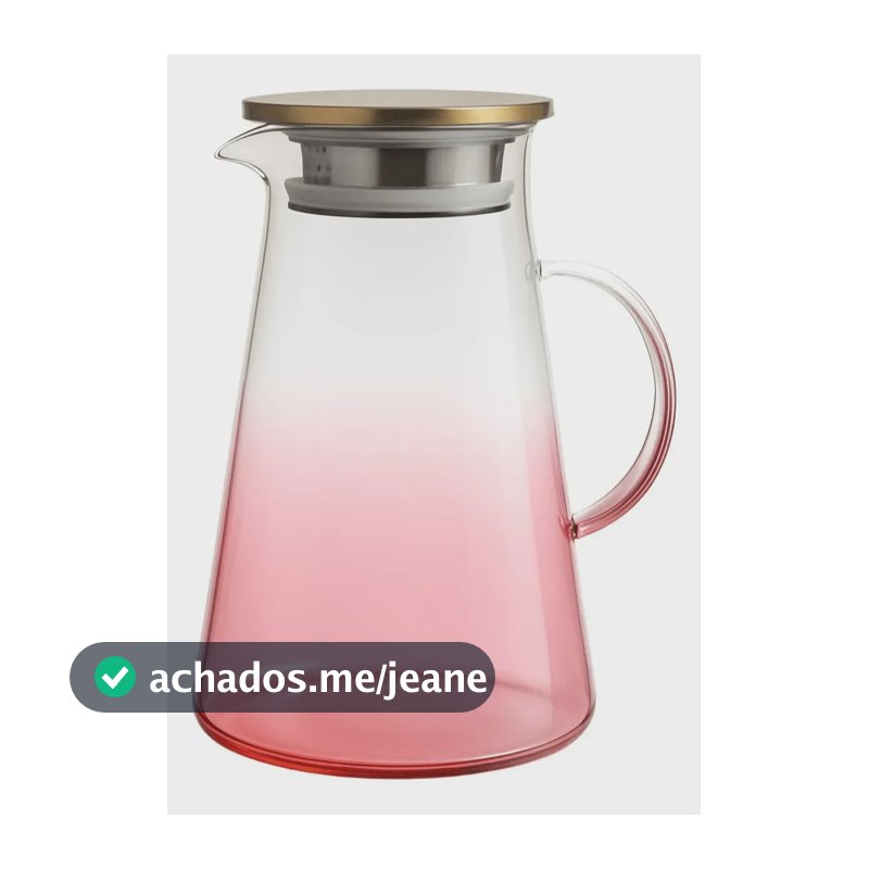 Jarra De Vidro Borossilicato Com Tampa De Inox 1,8 Litros Cor Vermelha