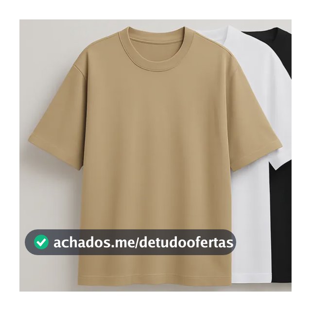 Kit 3 Oversized Masculina Stretwear Básica Lisa Premium