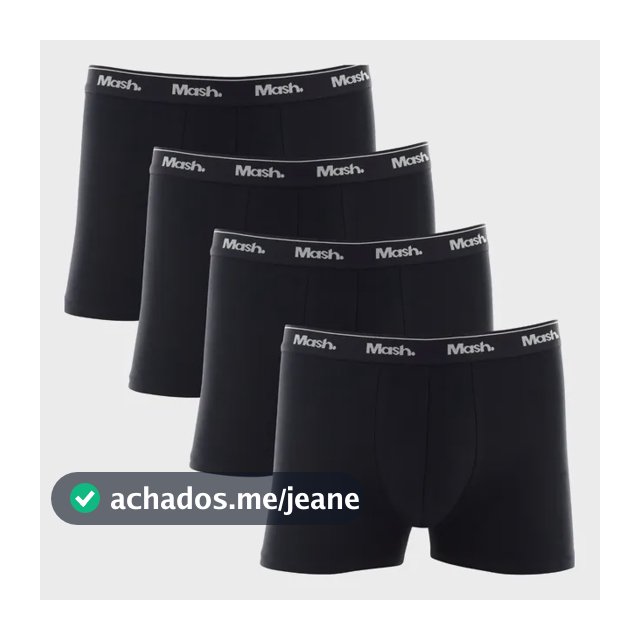 Kit 4 Cuecas Boxer Box Mash Algodão Cotton Original