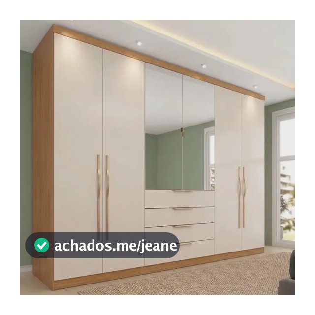 Guarda-roupa Casal 6 Portas Giardino Cinnamon/off White