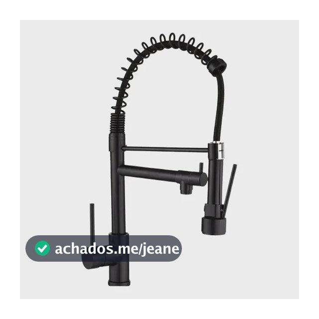 Torneira Cozinha Gourmet Monocomando Black Preta 50cm Preto Cromado