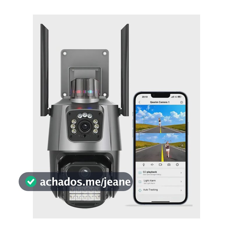 Câmera Segurança Ip Wifi P11 App Yoosee Lente Dupla 6mp Preto Estary Shop