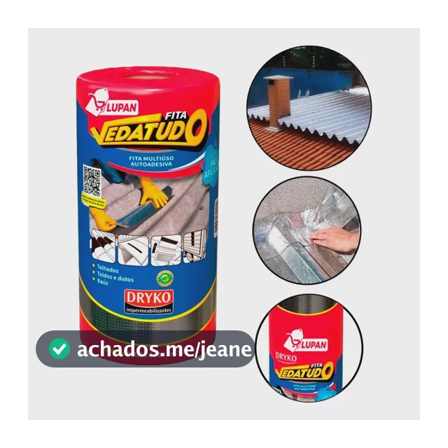 Manta Asfáltica Autoadesiva Aluminizada 30cm x 10m Dryko Vedatudo