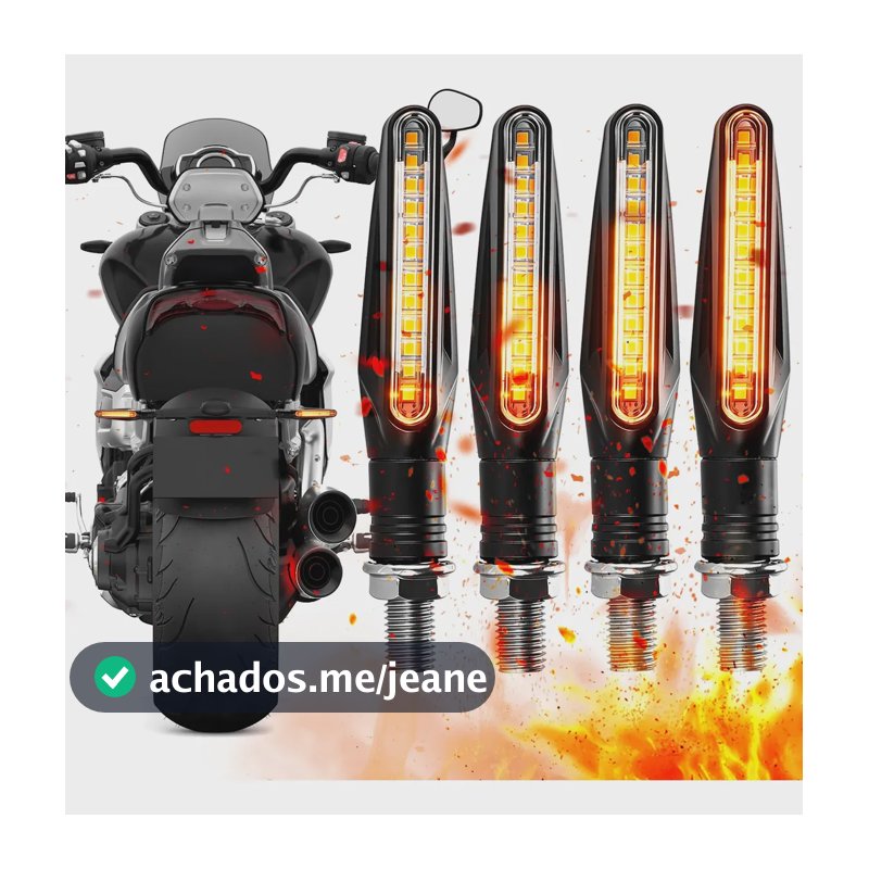 Pisca De Twister Seta Led Moto Titan Xre 300 Cb Bros Kit 4 Preto