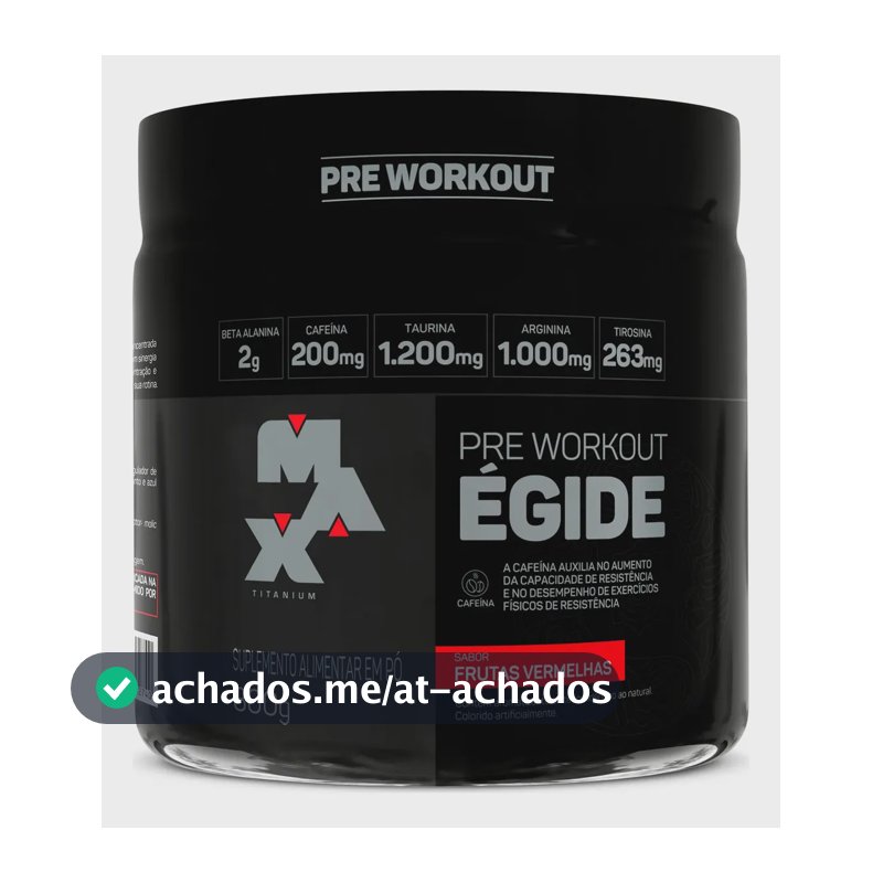 Pre treino Égide 300g Max Titanium Sabor Frutas vermelhas Suplemento Alimentar em Pó