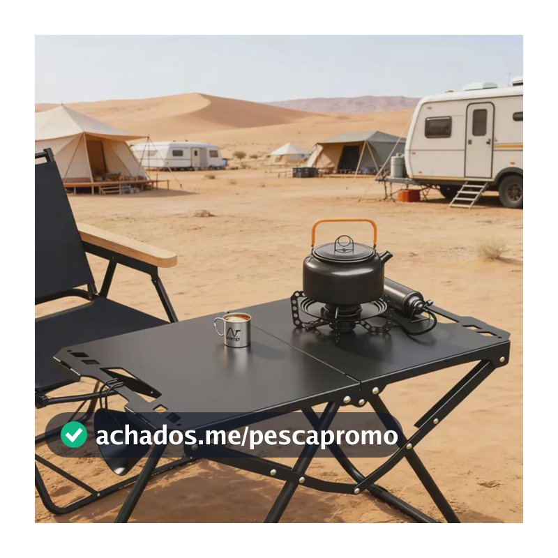 Mesa Dobrável Retrátil Tática de Aço para Camping e Pesca