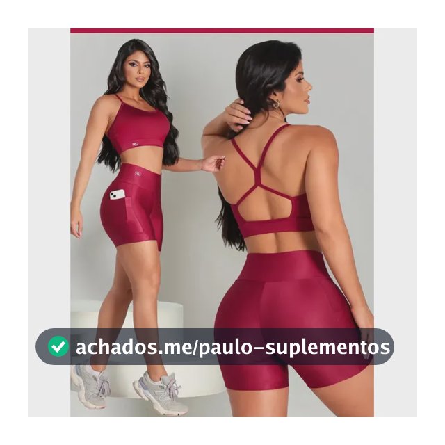 Conjunto Fitness Feminino Top Short Suplex Sem Transparência Marsala G