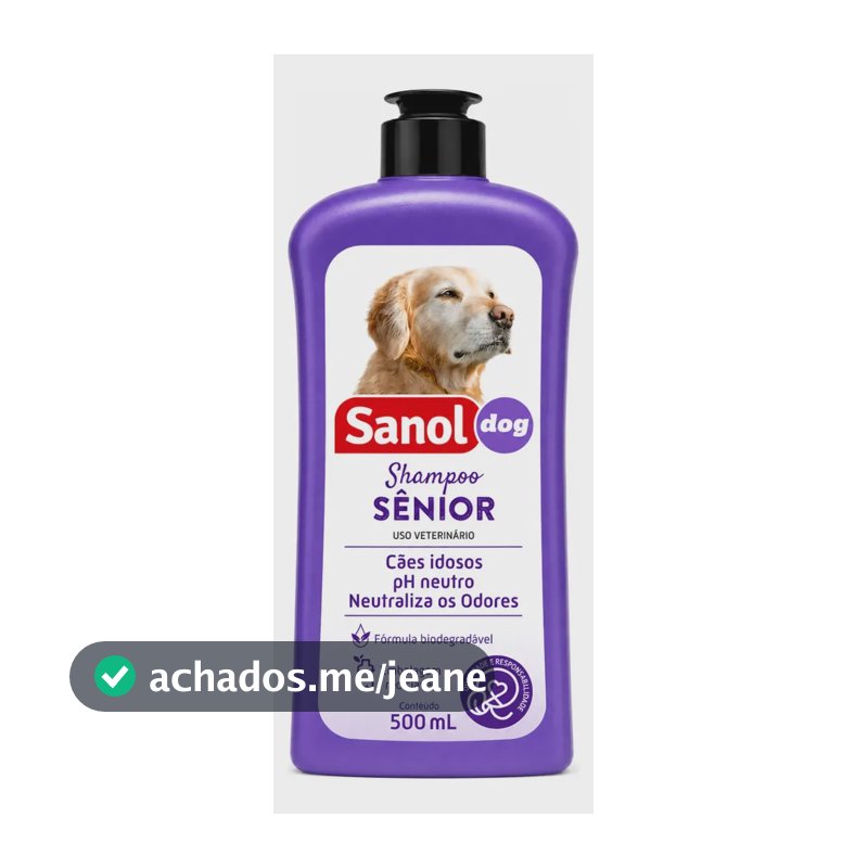 Shampoo Para Cães Idosos Sanol Dog 500ml Com Ph Neutro Sem Fragrância