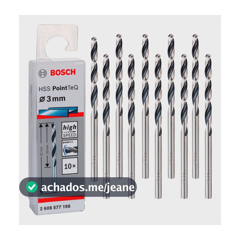 Jogo De Brocas Hss Pointteq 3.0mm 10 Peças Bosch