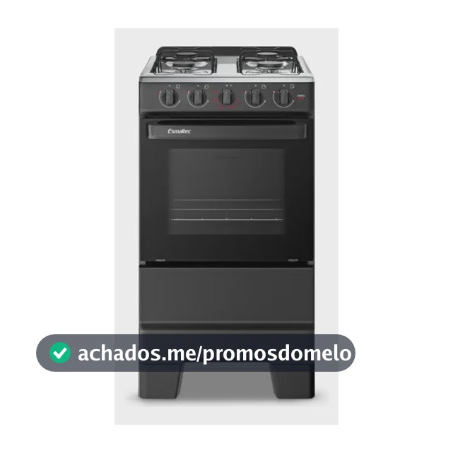 Fogão a Gás Mesa Inox e Forno 50L Limpa Fácil Esmaltec IDEAL POP F4ISP Cor Preto 4 bocas
