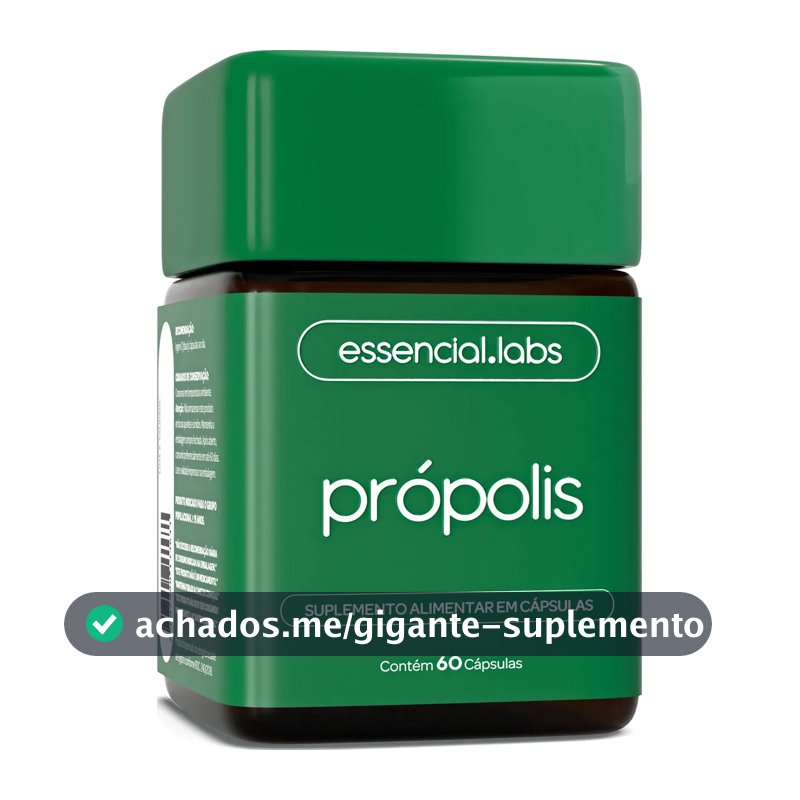 PRÓPOLIS VERDE com 1000mg por dose - Extrato com Máxima Absorção e Concentração - 60 Cápsulas