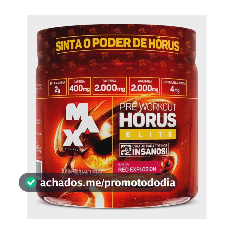 Hórus Elite 390g Pré Treino Max Titanium Pre Workout Frutas Vermelhas