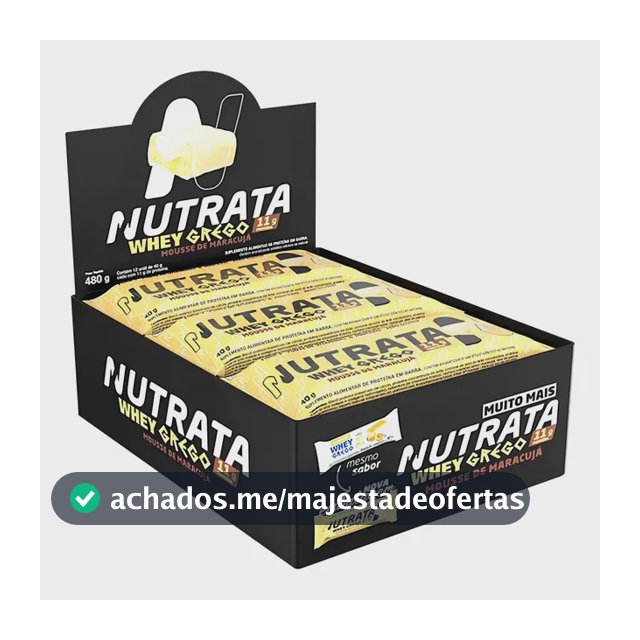 Barra de proteínas Nutrata WHEY Grego 40G sabor Mousse de maracujá x 480g 12 un